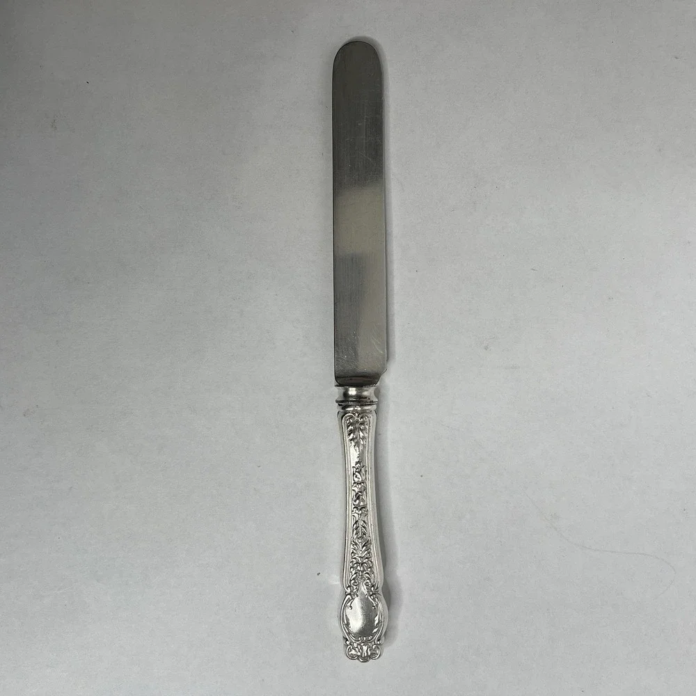 Gorham 1895 Silver Silverplate Carolina Hollow Blunt Knife Set 12 HTF RARE